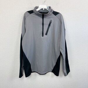 Obermeyer Gray Black 1/4 Quarter Zip Pullover Sweatshirt Mens size XL